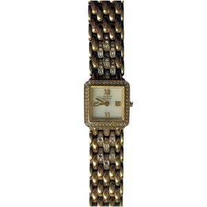 CITIZEN Silhouette Eco Drive MOP Dial SS Women's Watch Crystal Bezel Gold Tone